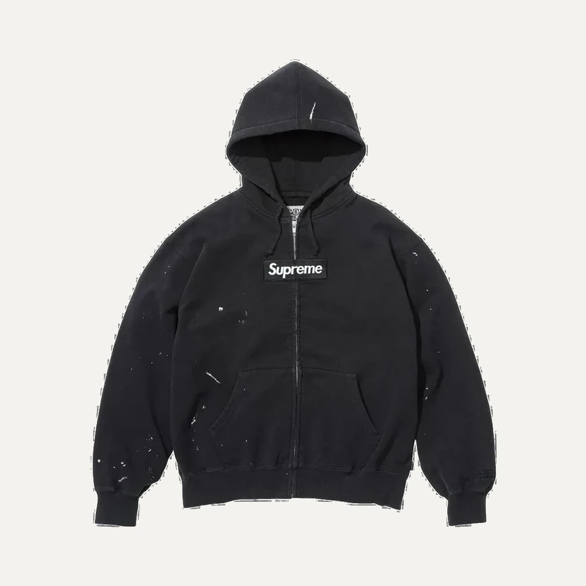 Supreme MM6 Maison Margiela Box Logo Zip Up Hooded Sweatshirt Black