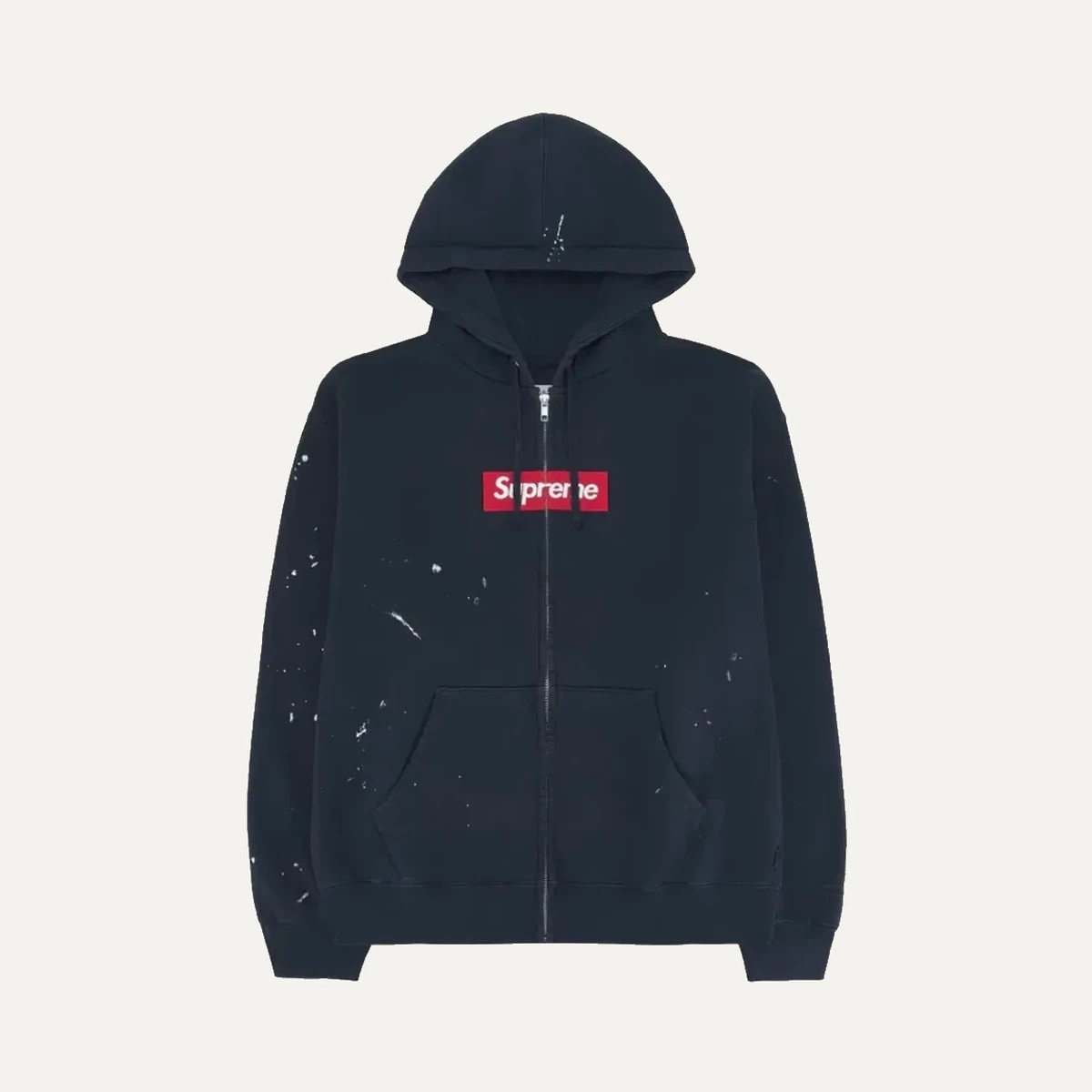 Supreme MM6 Maison Margiela Box Logo Zip Up Hooded Sweatshirt Navy